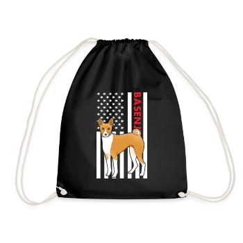 Chien Basenji Us drapeau - Sac de sport léger - noir - Devant