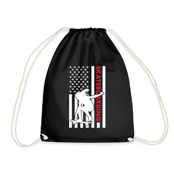 Sport Us Flag Skateboarding - Turnbeutel - Schwarz - Vorne