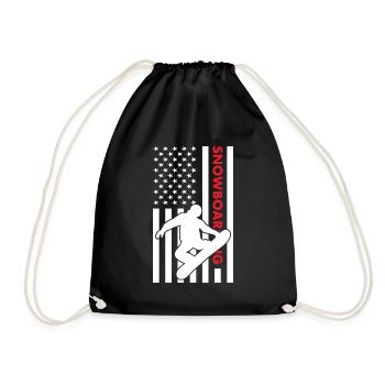 Sport Us Flag Snowboarding - Turnbeutel - Schwarz - Vorne