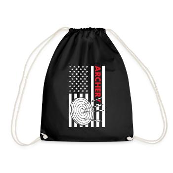 Sport Us Flag Archery - Drawstring Bag - black - Front