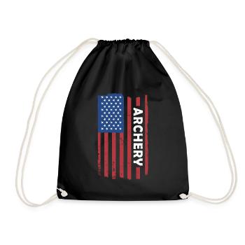 Sport Us Flag Archery - Drawstring Bag - black - Front