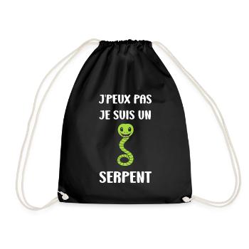 Humour petit serpent - Sac de sport léger - noir - Devant