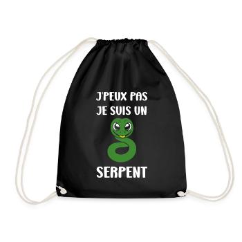 Humour petit serpent - Sac de sport léger - noir - Devant