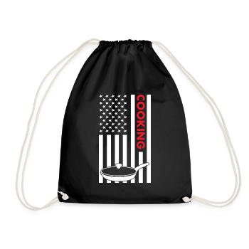 Cook Us Flag Cooking - Turnbeutel - Schwarz - Vorne