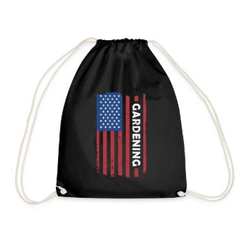 Jardinier Us Drapeau Jardinage - Sac de sport léger - noir - Devant