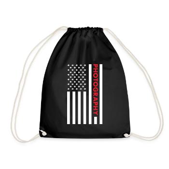 Photographer Us Flag Photography - Drawstring Bag - black - Front