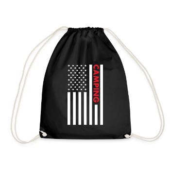 Camper Us Flag Camping - Drawstring Bag - black - Front