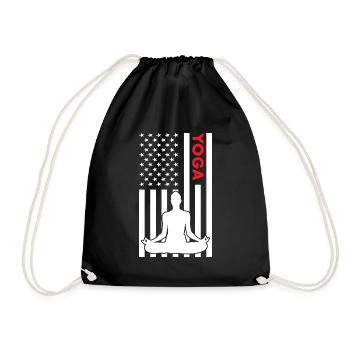 Yogi Us Flag Yoga - Turnbeutel - Schwarz - Vorne