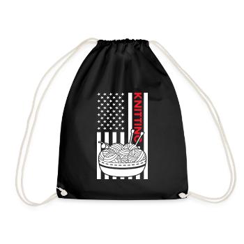 Knitter Us Flag Knitting - Turnbeutel - Schwarz - Vorne