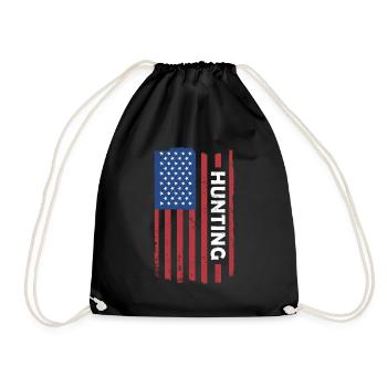 Hunter Us Flag Hunting - Drawstring Bag - black - Front