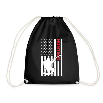 Hunter Us Flag Hunting - Drawstring Bag - black - Front