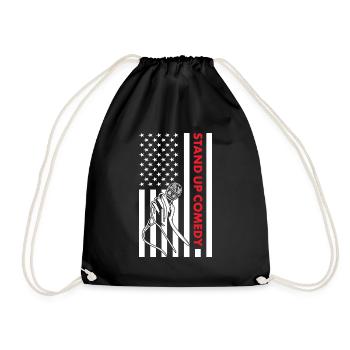 Comedian Us Flag Stand Up Comedy - Drawstring Bag - black - Front