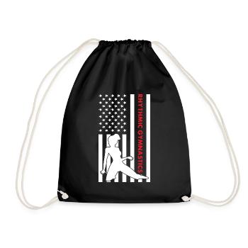 Gymnast Us Flag Rhythmic Gymnastics - Turnbeutel - Schwarz - Vorne