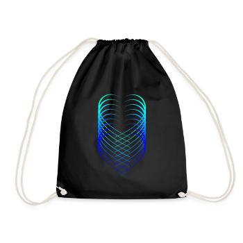cœur - Sac de sport léger - noir - Devant