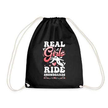 Snowboarder Schnee Snow Ski - Drawstring Bag - black - Front