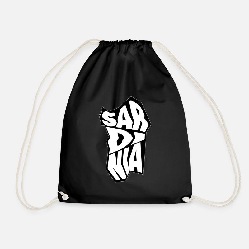 Sardinia Distorted - Drawstring Bag - black