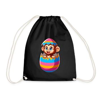 Singe de Pâques éclos conception d’oeuf de Pâques - Sac de sport léger - noir - Devant