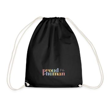 Fier humain | Grande façade - Sac de sport léger - noir - Devant