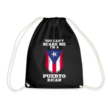 Puerto Rico | Puerto Ricaner Flagge Geschenkideen - Turnbeutel - Schwarz - Vorne