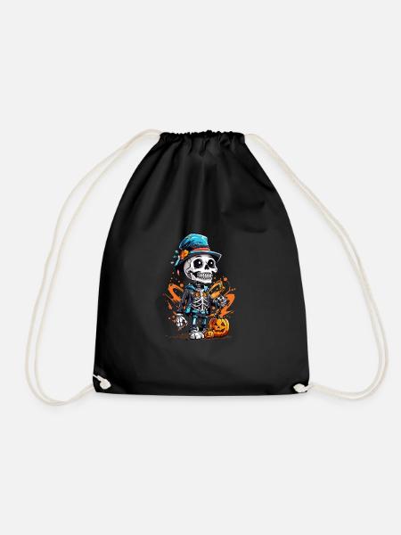 Halloween Skelet - Turnbeutel - Schwarz