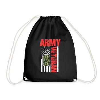 Military Soldier Veteran's Day - Thank You Army - Drawstring Bag - black - Front
