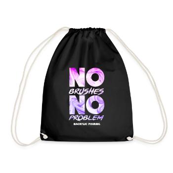 No brush No problem Acrylic pouring - Drawstring Bag - black - Front