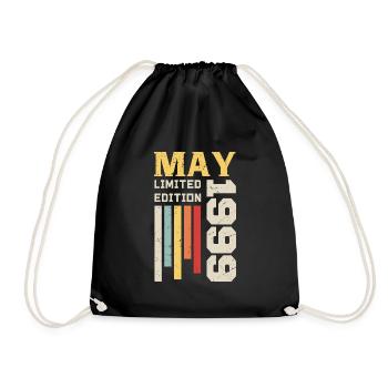 May 1999 - Birthday gift born in May 1999 May - Drawstring Bag - black - Front
