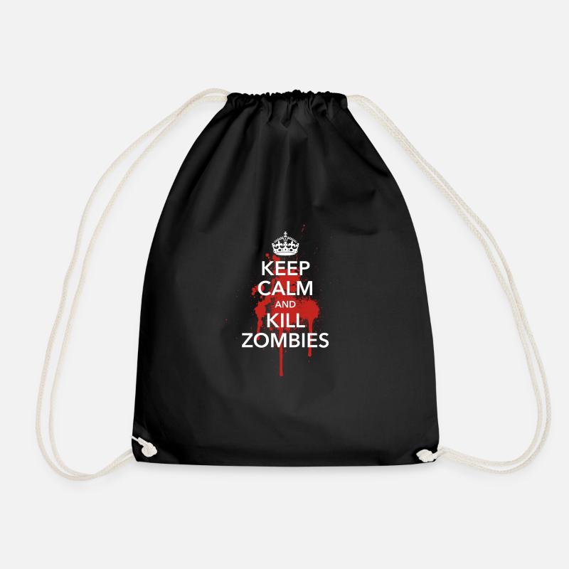 keep calm and kill zombies Halloween Blut Krone - Turnbeutel - Schwarz