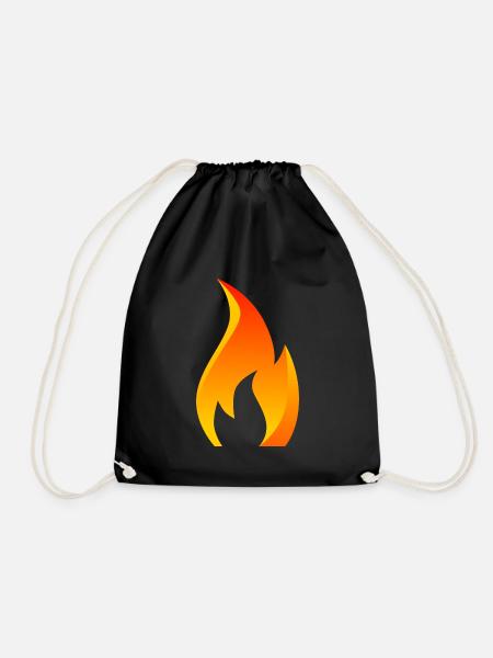 Fire - Drawstring Bag - black