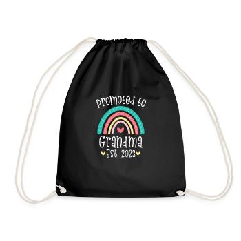 Promoted to Grandma est 2023 Gift for new Grandma - Drawstring Bag - black - Front