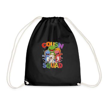 Funny COUSIN SQUAD Grandma Vacation Dino Grandpa - Drawstring Bag - black - Front