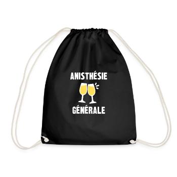 anisthésie générale - Sac de sport léger - noir - Devant
