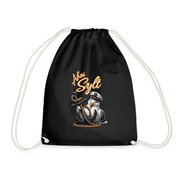 Ahoy Sylt Seagull avec ancre - Sac de sport léger - noir - Devant