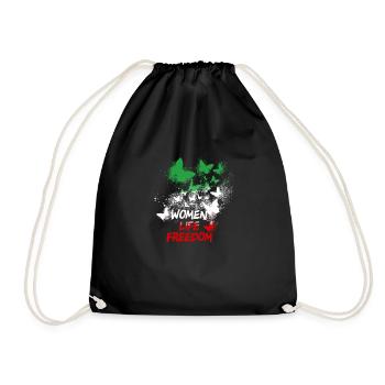 Women Life Freedom,Freedom,Iran,Butterflies - Drawstring Bag - black - Front