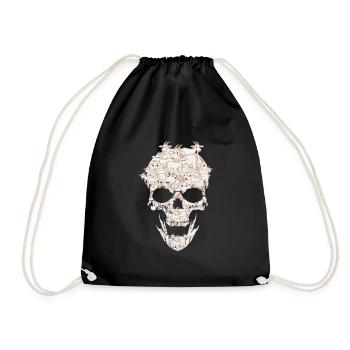 Skelett mit Ziegen Skelette Ziege Geschenk - Turnbeutel - Schwarz - Vorne