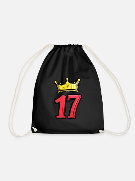 17 Zahl Trikot Krone - Turnbeutel - Schwarz