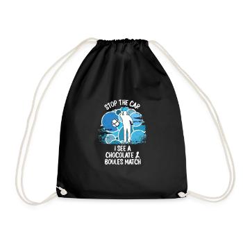 Boule Petanque Boccia Boules Chocolate - Drawstring Bag - black - Front