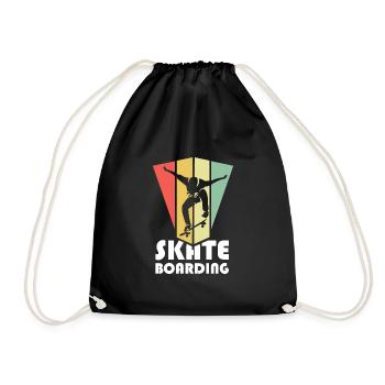skateboarding classic retro vintage skater skate - Turnbeutel - Schwarz - Vorne