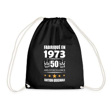 Vintage 1973 50Ans Anniversaire Cadeau Homme Femme - Sac de sport léger - noir - Devant
