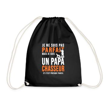 Papa Chasseur parfait cadeau cool papa chasse - Sac de sport léger - noir - Devant