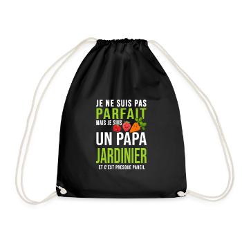 papa jardinier pas parfait papa jardinier jardin - Sac de sport léger - noir - Devant