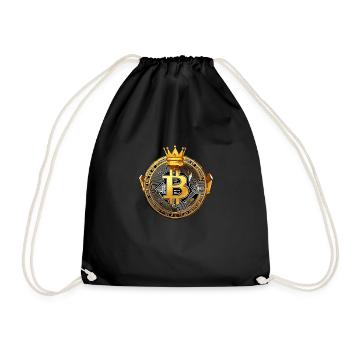King Bitcoin - Cool Bitcoin Logo - Drawstring Bag - black - Front