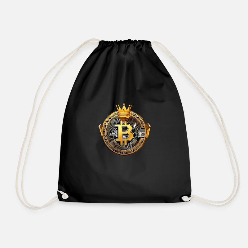 King Bitcoin - Cooles Bitcoin Logo - Turnbeutel - Schwarz