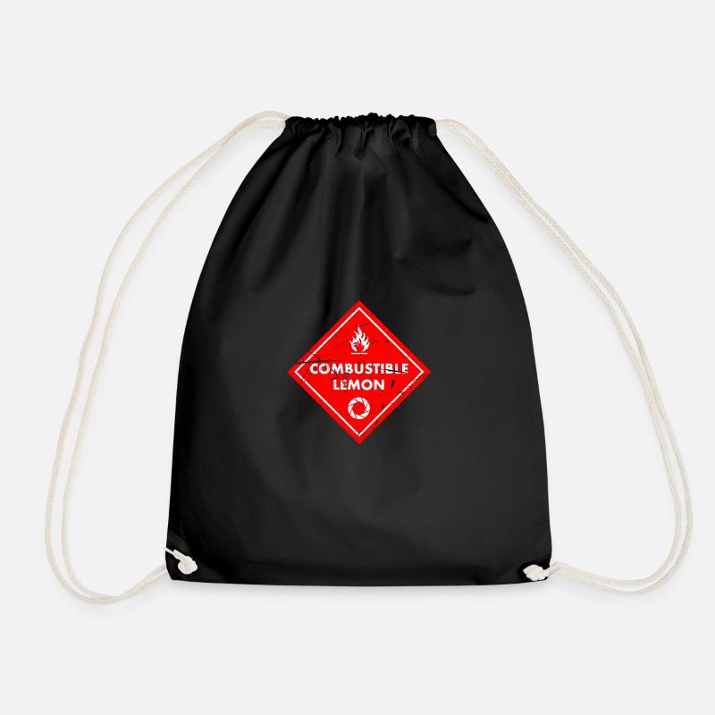 Combustible_lemon - Drawstring Bag - black