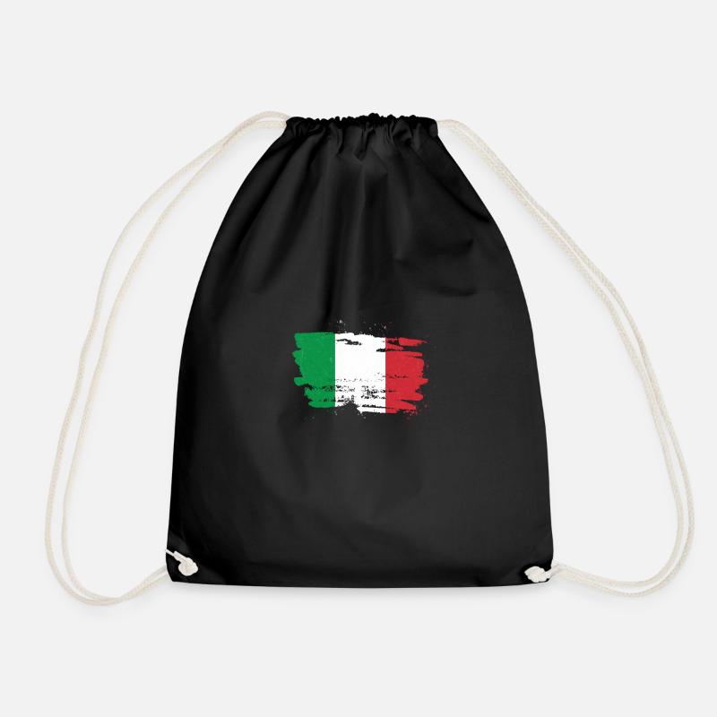 vintage italy flag - Drawstring Bag - black