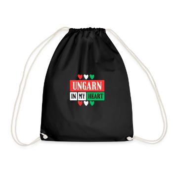 Hungary in My Heart - Drawstring Bag - black - Front