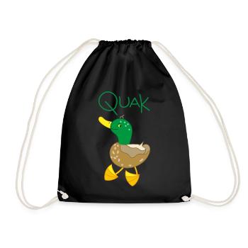 Funny duck - Drawstring Bag - black - Front