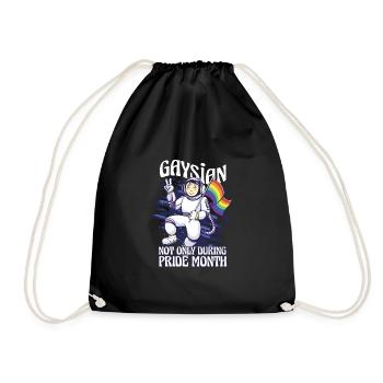 gay lesbian LGBTQ pride gaysian i gift - Drawstring Bag - black - Front