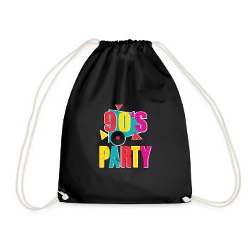 90s Party - Turnbeutel - Schwarz - Vorne