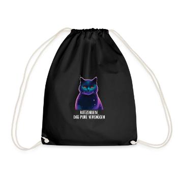 Katzen Sprüche Katzenmotiv Katzenliebhaber - Turnbeutel - Schwarz - Vorne